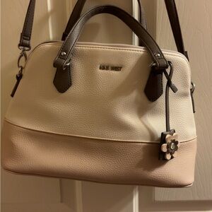 Nine West Two-Tone Satchel in Cream and Pink